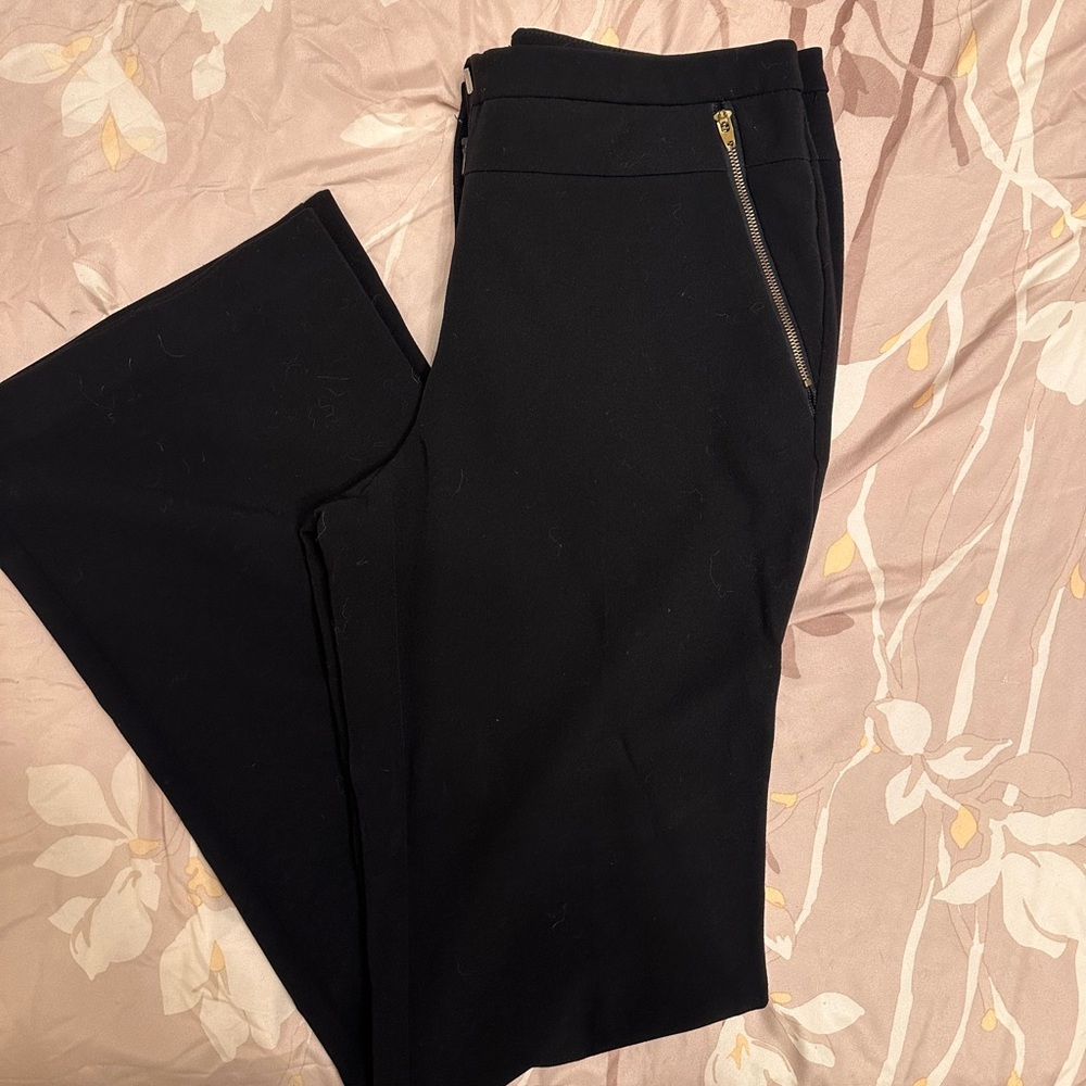 Stylish Black Pants with Gold Zipper